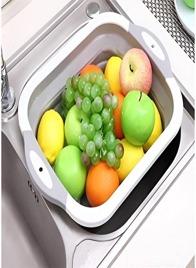 BROOKITCHEN Collapsible Cutting Board,3 in 1 Collapsible Cutting Board,Collapsible Sink for Camping Outdoor,Camping Collapsible Wash Basin,BBQ Prep Tub - Image 5